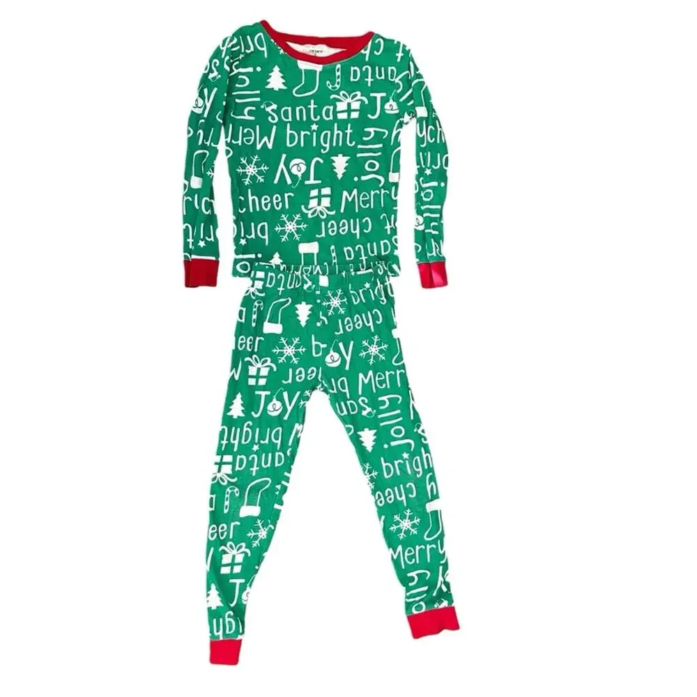 Carter’s Christmas Pajamas Green Red Size 5